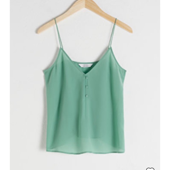 & other stories Silk Camisole Top in Red - Picture 12 of 12